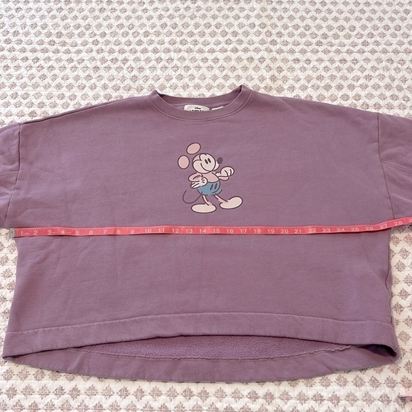 Disney WDW Mickey Mouse Genuine Mousewear Pullover Cropped Sweatshirt Plum XL - Picture 9 of 13